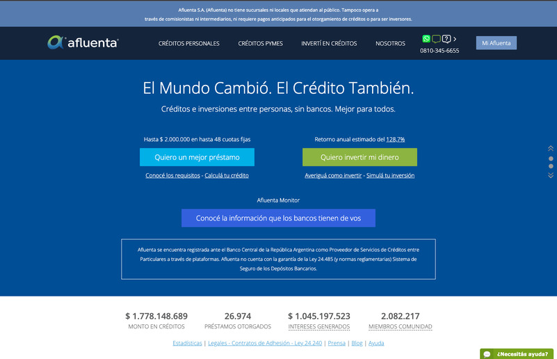 Screenshot del sitio